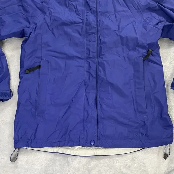 LL Bean Hooded Zip Up Rain Jacket Womens Size Small Goretex Windbreaker Stowaway - Picture 4 of 15